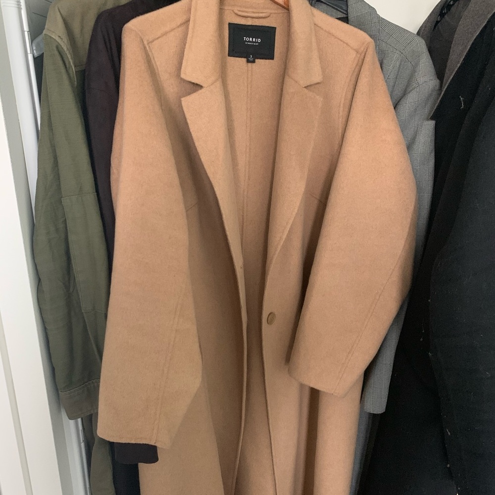 🍁TORRID | Camel Wool Trench Coat